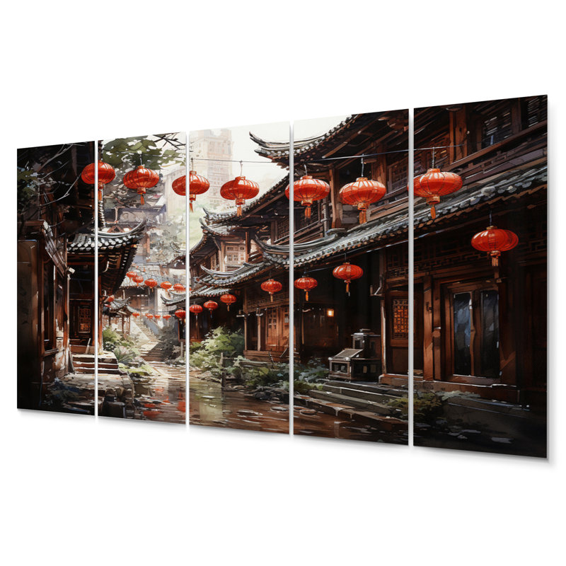 «China Art Red Lantern II», 5 pièces