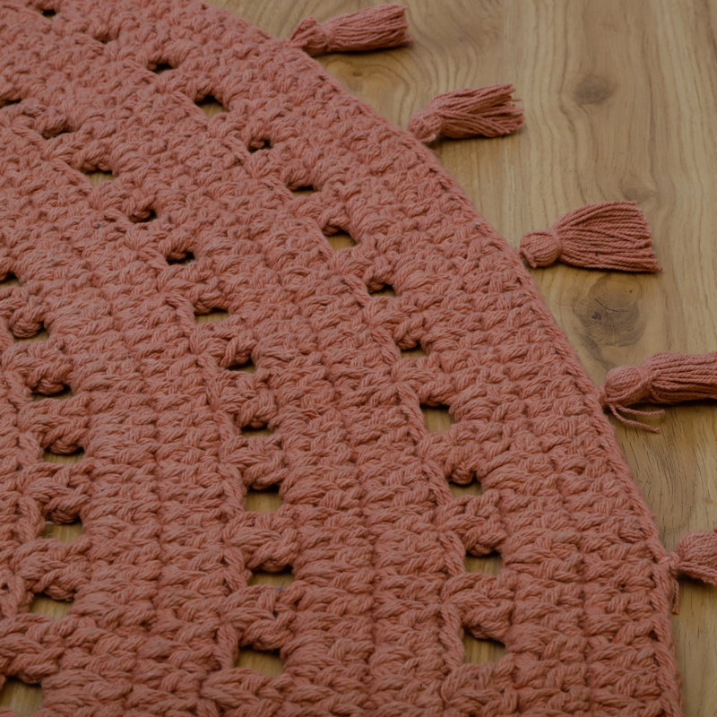 Round Claypool Solid Colour Cotton Hand Woven 120cm X 120cm Area Rug