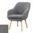 Charlie Wingback Sherpa Armchair with Solid Wood Legs-1106569846
