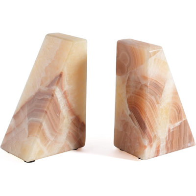 Marble Bookend For Heavy Books, Decorative Bookends For Shelves, Durable And Heavy-Duty Book End For Hardback Book