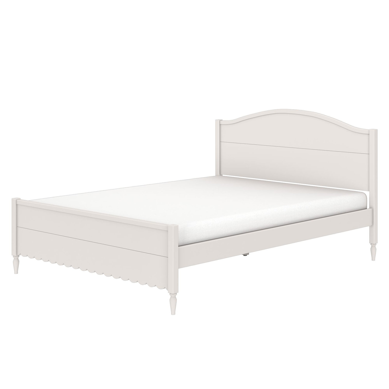 Charlotte Twin Single Bed, Linen White, Queen
