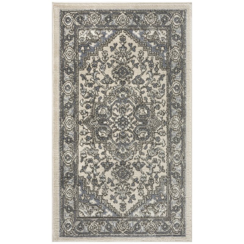 Sherlyn Oriental Machine Woven Polypropylene/Polyester Area Rug, Rectangle 2'2" x 3'9"