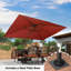 Parasol en porte-à-faux rectangulaire 108 po x 144 po avec plaque en acier, rouge brique 108 po x 144 po-427075565
