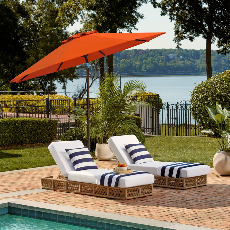 Parasol de marché, Orange, 100.79" W x 100.79" D
