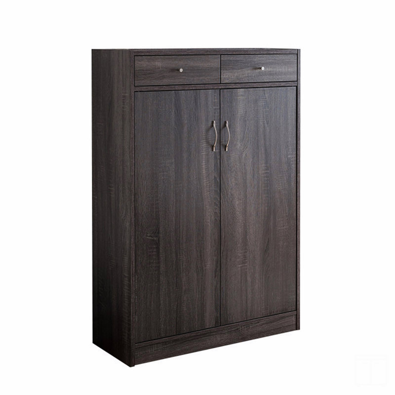 Armoire porte-chaussures 15 paires - deux portes, tiroir, version grise
