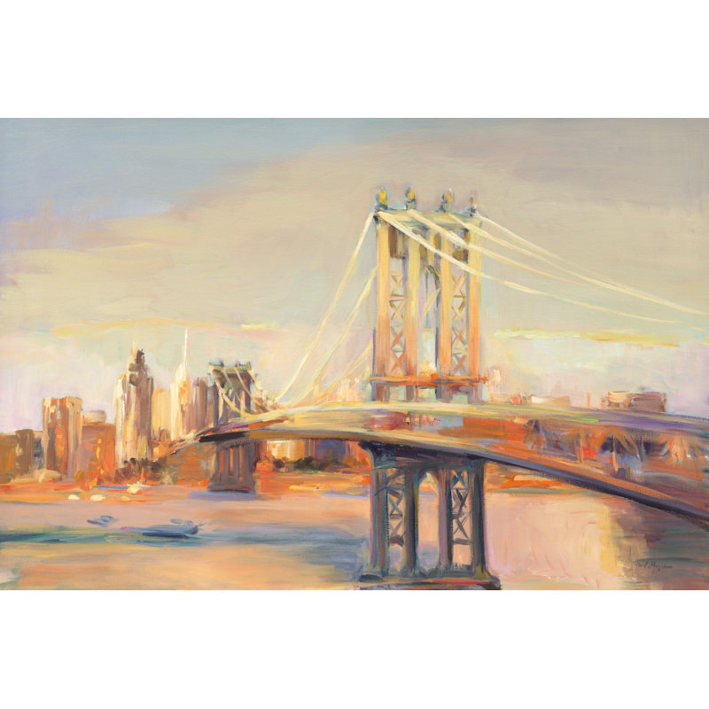 " Manhattan Reflection " by Marilyn Hageman Painting Print, 12" H x 18" W x 1.25" D