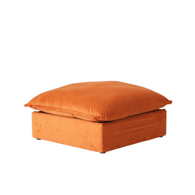 Fairford Upholstered Linen Velvet Slipcovered Ottoman