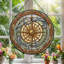 Panneau de vitrail Compass Rose, H 12 po-862376365