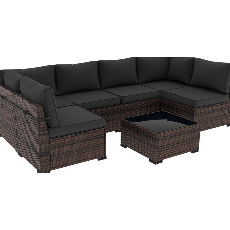 14pack Cushion Slipcovers For 6 Patio , Grey Outdoor Covers With Zipper Slipcovers, 6 Seat And Cushions, Gray