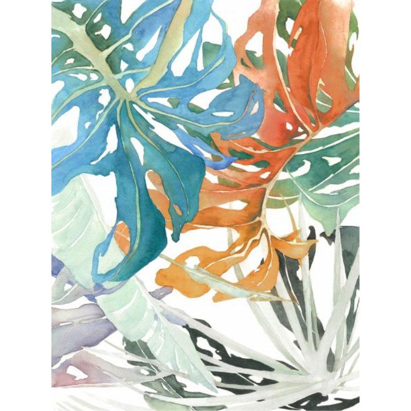 Autumn Leaves II Painting by L. Bodine, Knife Gel, 40" H x 30" W