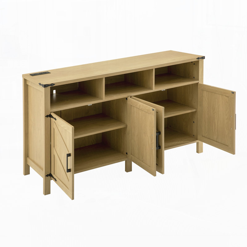 Armoire moderne avec tablettes réglables, Bois naturel