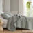 Linwood Sage Green Ruffle Printed 3-Piece Queen Quilt Set-120243030-120243031