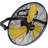 18 In. 3-Speeds Wall Fan In Yellow With IP44 Enclosure Motor, Metal Structure, 180° Tilting, 6 Ft. SJT Power Cord