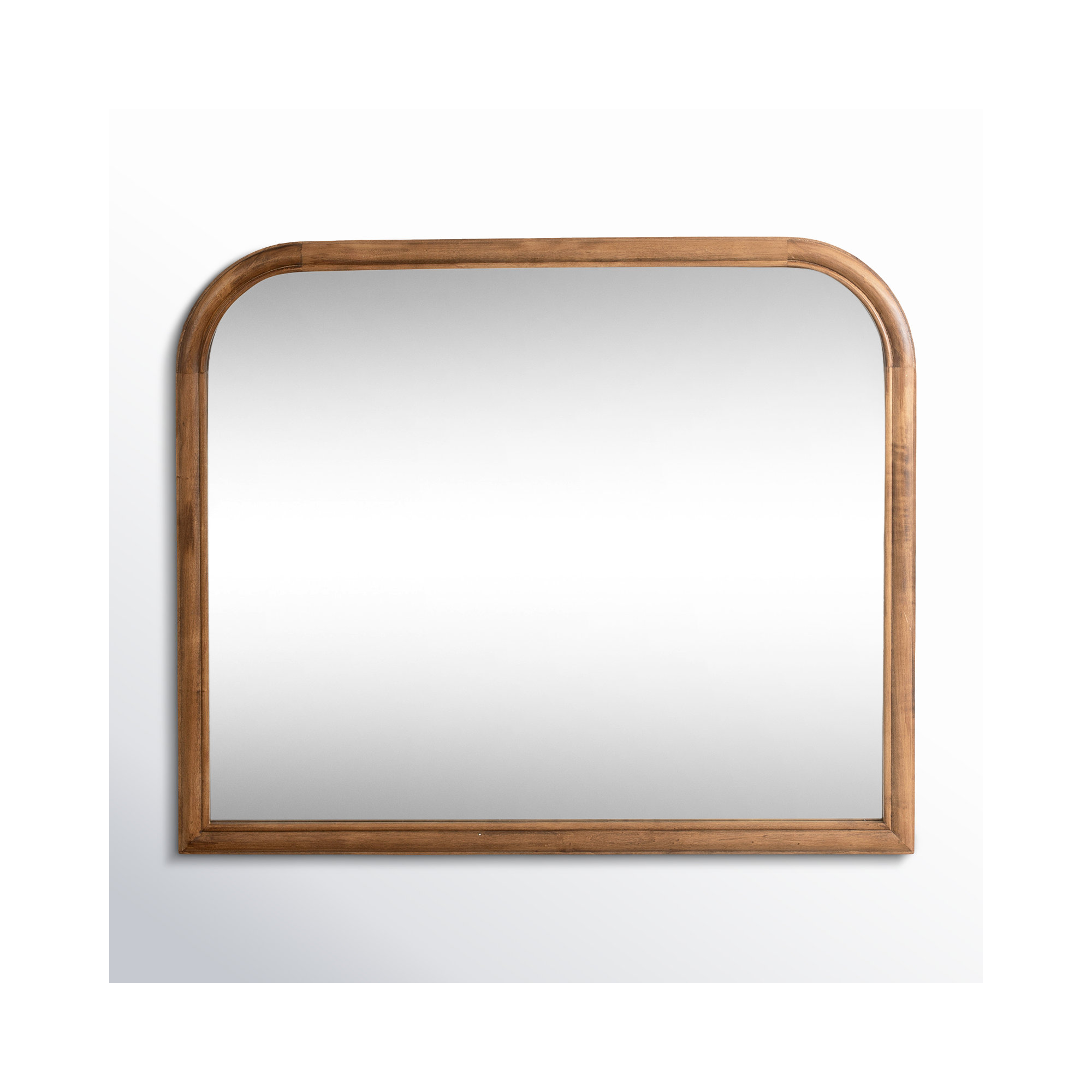 Brandis Wooden Bathroom Wall Mirror, Arch, 28" x 34", Rustic Brown