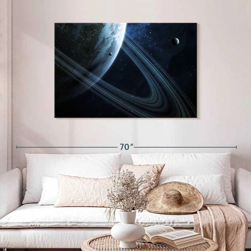 Oberle Earth-Like Ringed Planet, 30" H x 45" W