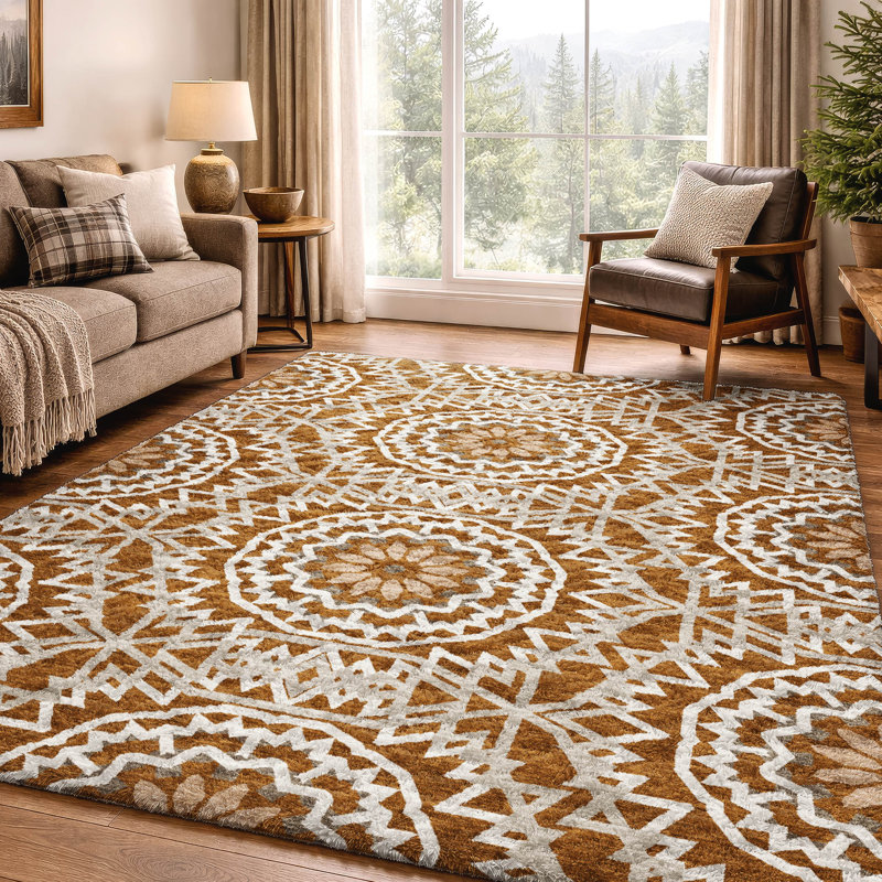 Tapis à poils longs lavable à la machine de qualité supérieure ADS619, Paprika, 10' x 14'