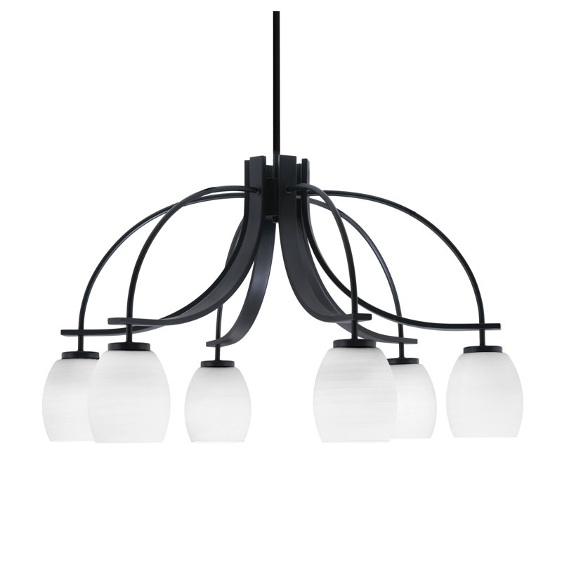 Lustre Cavella, H 16,5 po x l 28,5 po x P 28,5 po, Noir mat, 6