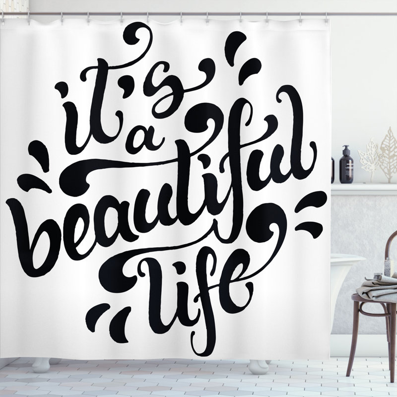 Shower Curtain with Hooks Included, 70" H x 69" W