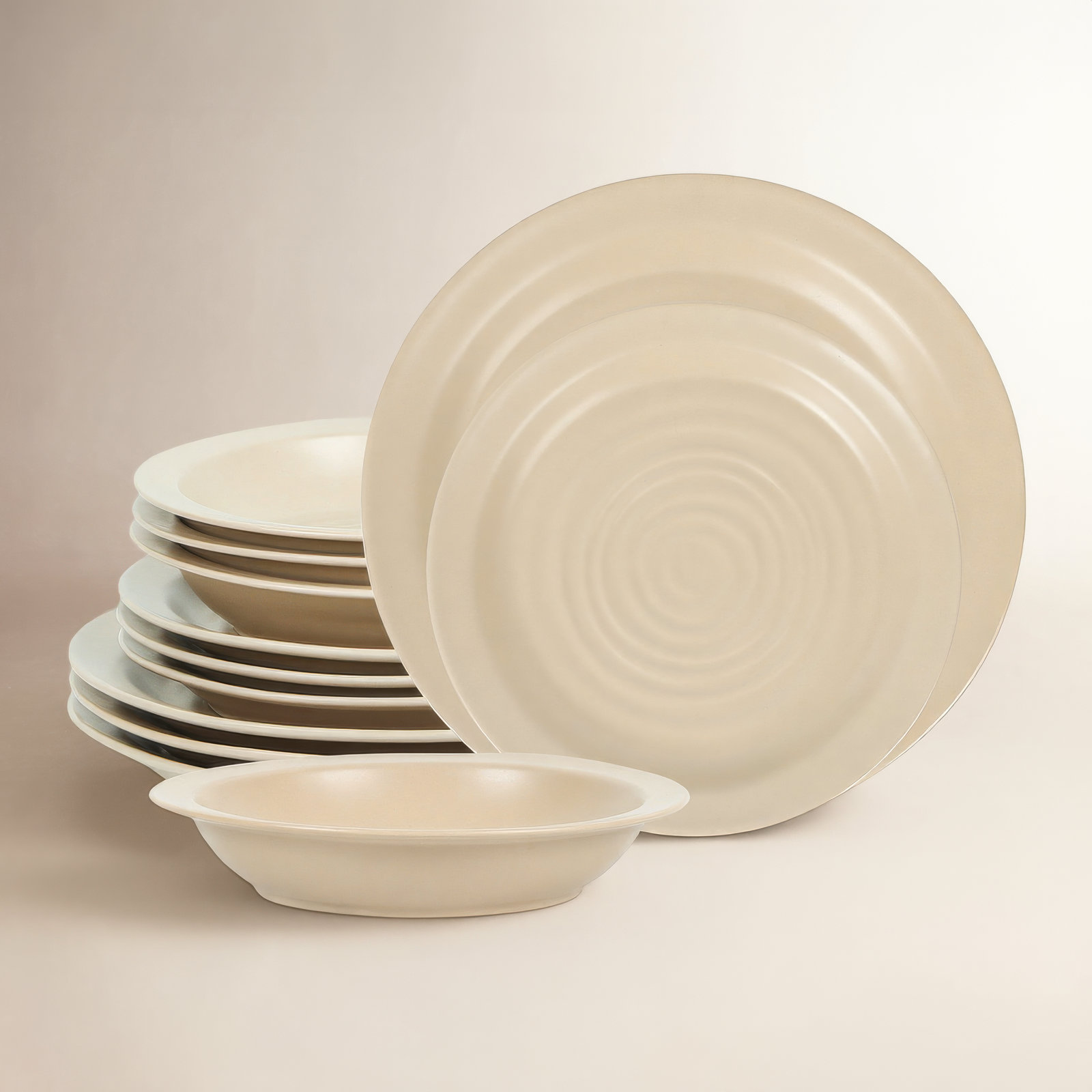 Stone Lain Orbit 12-Piece Dinnerware Set Stoneware, Beige