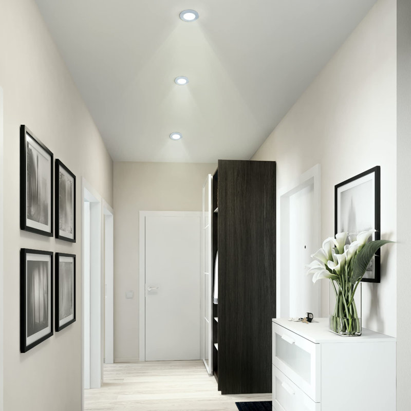 4 Inch LED Recessed Lighting 6 Inch With External Driver, Dimmable, 9 Watt, 500 Lumens, 4000 K, CRI 80+ White Finish Recessed Downlights