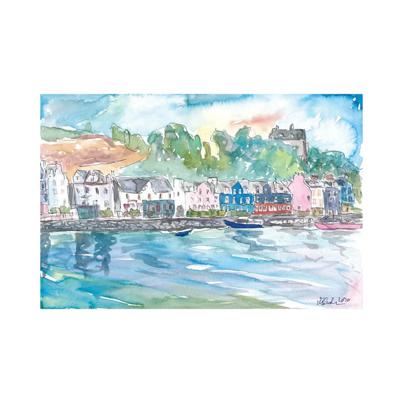 " Tobermory Island Of Mull Scotland Waterfront Scene Inner Hebrides " by Markus & Martina Bleichner Painting Print