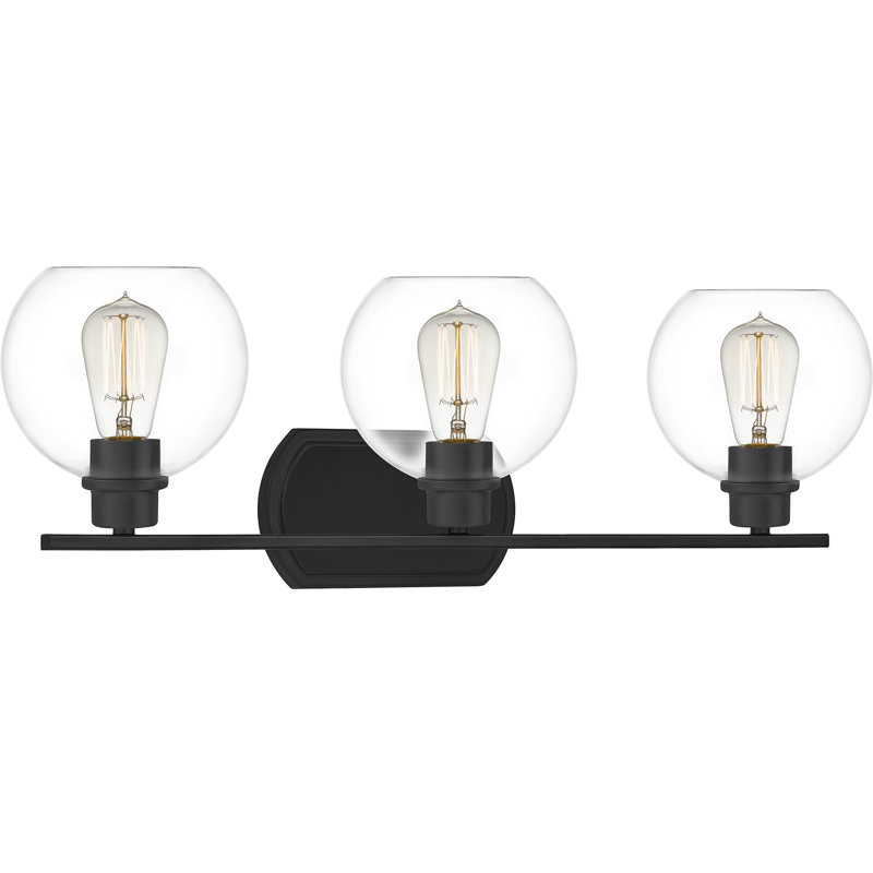 Gardiner Dimmable Vanity Light, Matte Black, Clear