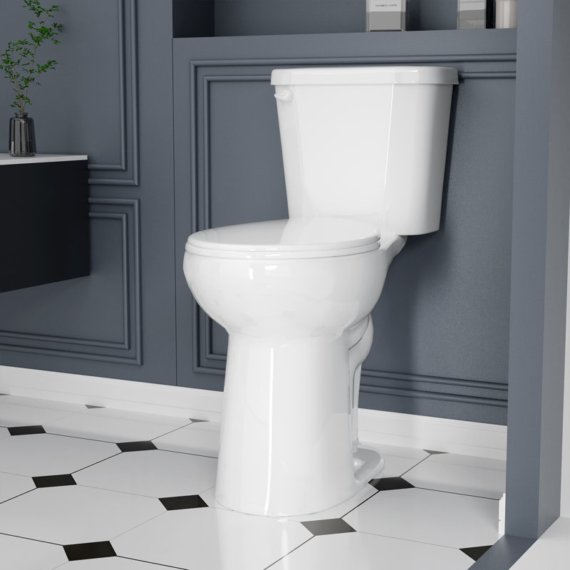 Traditional 21"Extra Tall 1.28GPF Powerful Flush Floor Mounted Round Toilet(Seat Included)