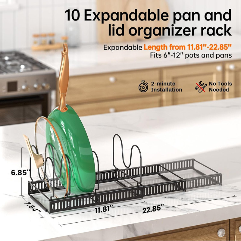 Expandable Pot Lid Kitchen Cabinet Organizer Holder