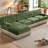135" L-Shaped Pet-Friendly Velvet Sectional Sofa with Ottoman, Chesterfield Style Button Tufting & Tassel Skirt, 4-Seater Modular Couch with Curved Arms for Living Room, Bedroom-1310642580