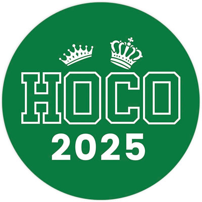 Autocollants HOCO 2025, conception de couronne de danse de retour verte et blanche, cadeaux de fête et album