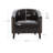 Cohmer 28.74" Wide Accent Barrel Chair, Modern Faux Leather Tub Club Chair Upholstered Armchair with Gold Nail Head Trim-19843383