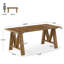 Table de salle à manger 63 "pour 4-6 personnes, table de cuisine rectangulaire en bois pour la salle à manger