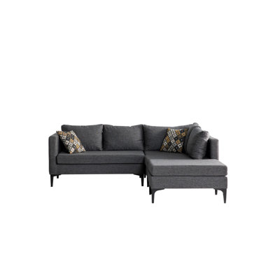 Velvet L-Shaped Sectional Right Hand Facing