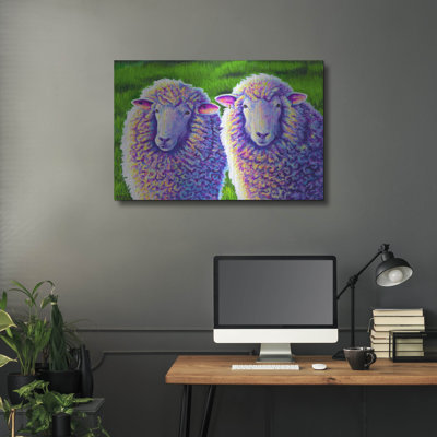 «Two Colorful Sheep» par Rebecca Wang Art