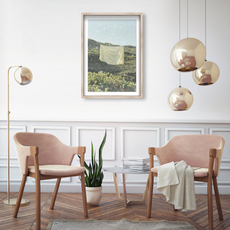 Floating Cotton II Print by Oliver Gal, 55.5"H x 37.5"W, Natural Oak Shadowbox