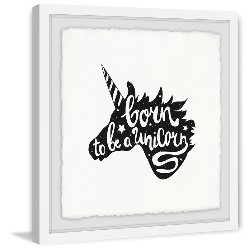 «Born to Be a Unicorn», reproduction encadrée, H 12 po x l 12 po x P 1,5 po