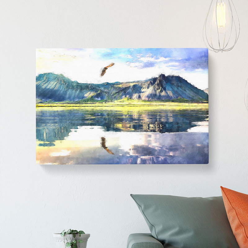 Eagle Flying Above New Zealand Painting - Wrapped Canvas, 35cm H x 50cm W x 3cm D