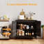 Buffet en rotin, armoire de rangement de cuisine avec tablette réglable pour le salon, couloir-886961403