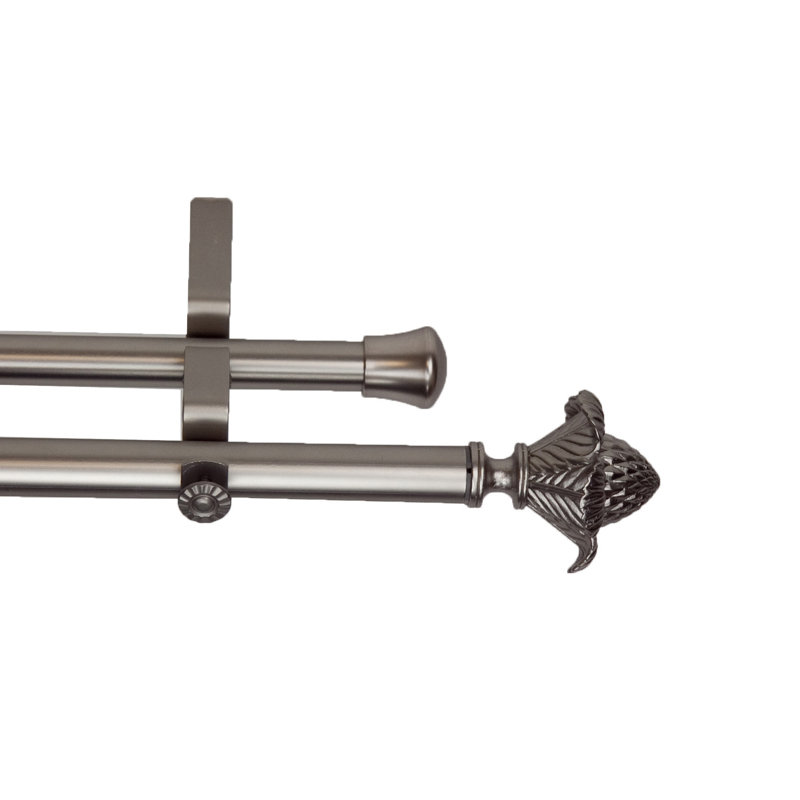 Tringle à rideaux double ajustable Mcfaddin, l 66 à 120 po