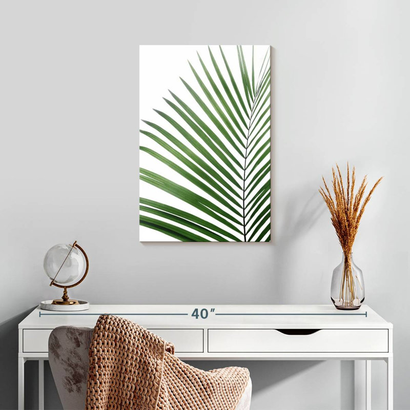 Feuille de palmier vert, H 24 po x l 16 po