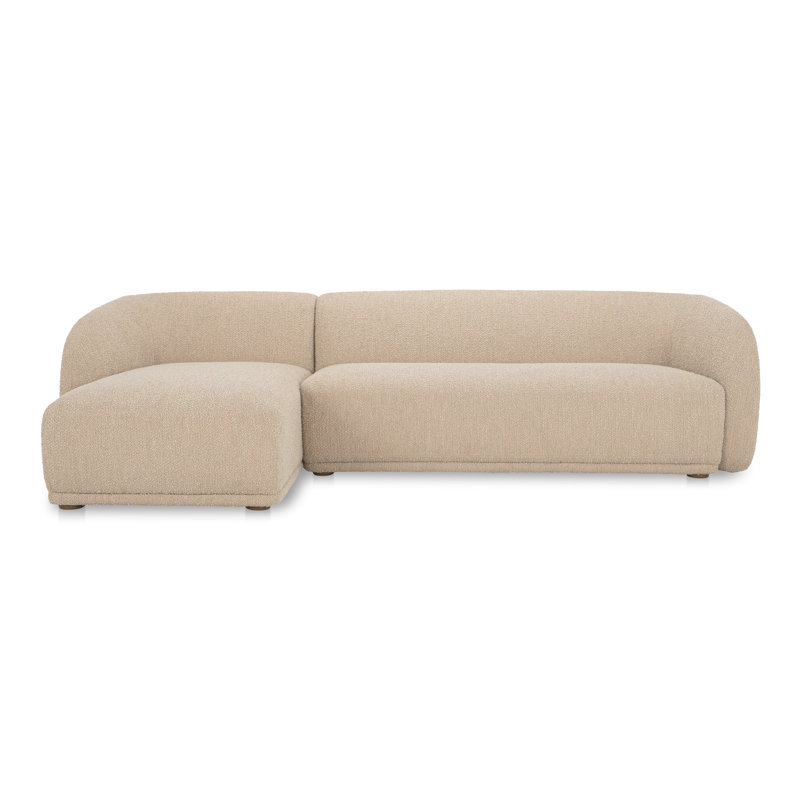 Faye 2 - Piece Chaise Sectional, Natural Bouclé, Left Hand Facing