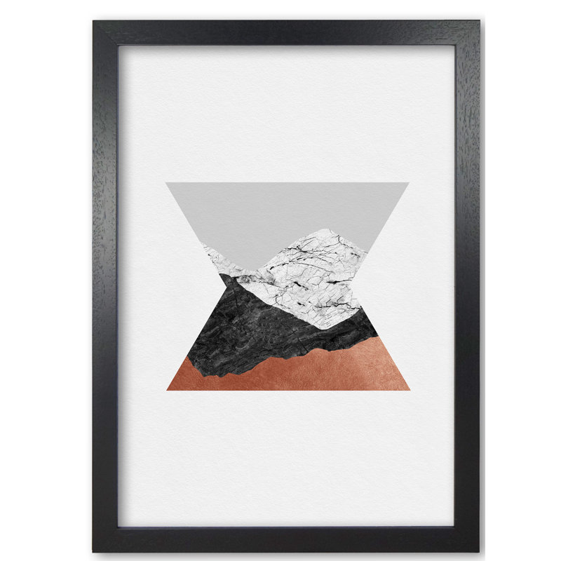 Copper Geometric IV - Print, 60 cm H x 42 cm W x 5 cm D, Black Grain Frame