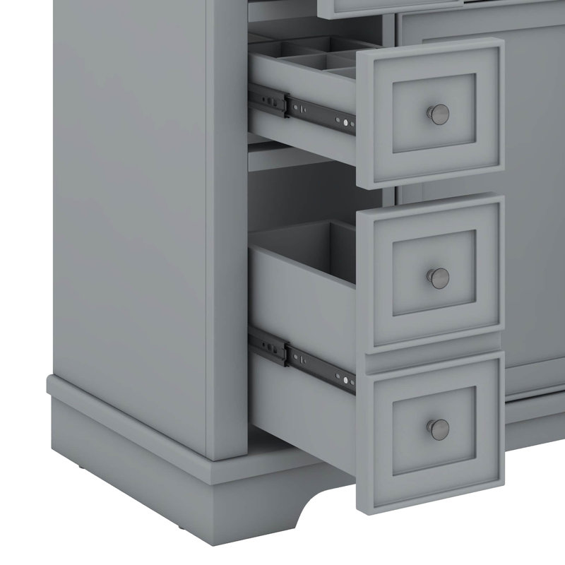 Meuble-lavabo de salle de bain 36 po, Gris
