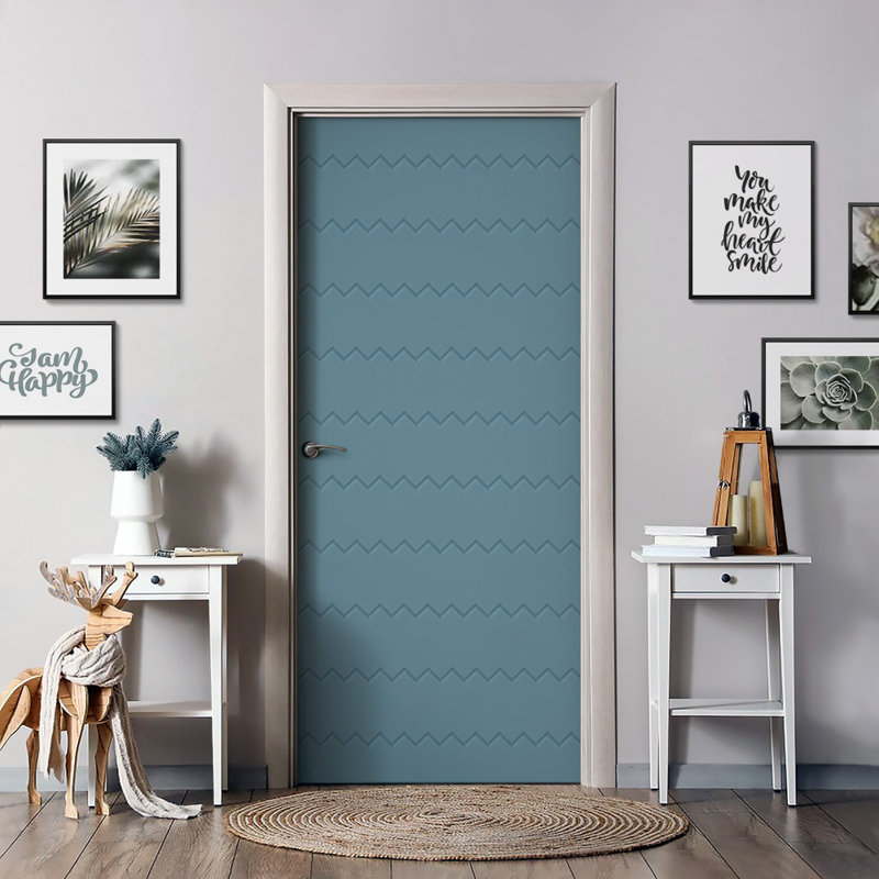 Porte standard à panneaux en bois, Bleu dignité, 24 po x 80 po