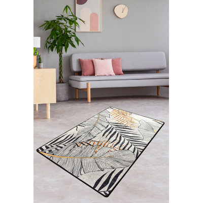 Tapis de qualité supérieure (5,2 x 7,5 pi), 100% polyester, hauteur de velours de 0,2 po | Antibactérien, antidérapant, dessous lavable à la machine | Conception élégante pour le décor du salon et de la chambre à coucher, douce et durable