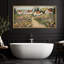 Charmante maison de campagne avec toile encadrée - Champ de fleurs et scène de village pour décor de ferme-115165125-115165123