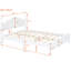 Structure de lit plateforme grand lit en bois, thème rétro avec support à lattes, lit blanc, arrangement stable