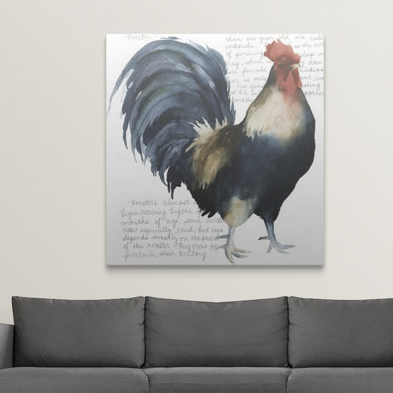 « i », reproduction d’impression dépilée Rooster's Crow, H 48 po x l 48 po x P 1,25 po, Toile