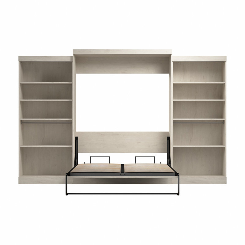 Arlex Murphy Bed, Queen, Linen White Oak