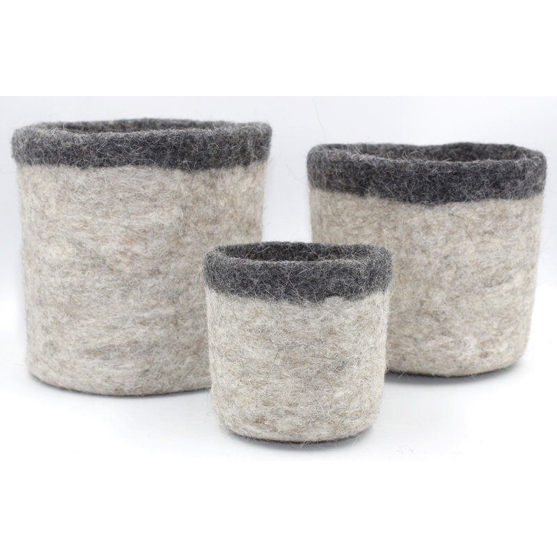 Oneill Sheep Wool Pot, 3.5" H x 3.5" W x 3.5" D